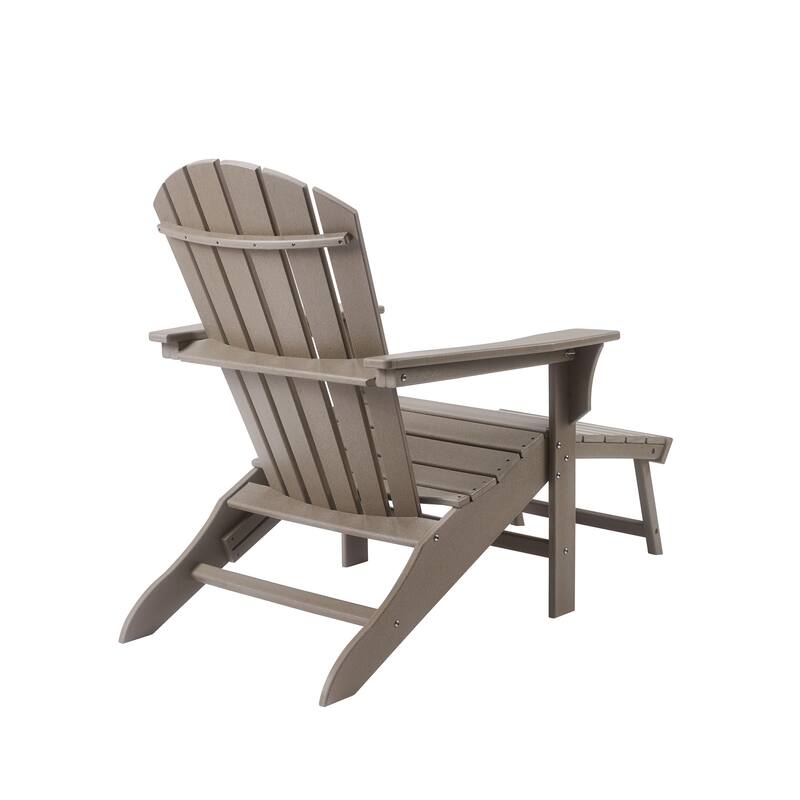 Classic Plastic Outdoor Patio Adirondack Chair with Footrest Bed Bath