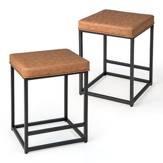 Costway Set of 2 Bar Stools 24'' Counter Height Backless Kitchen - See ...