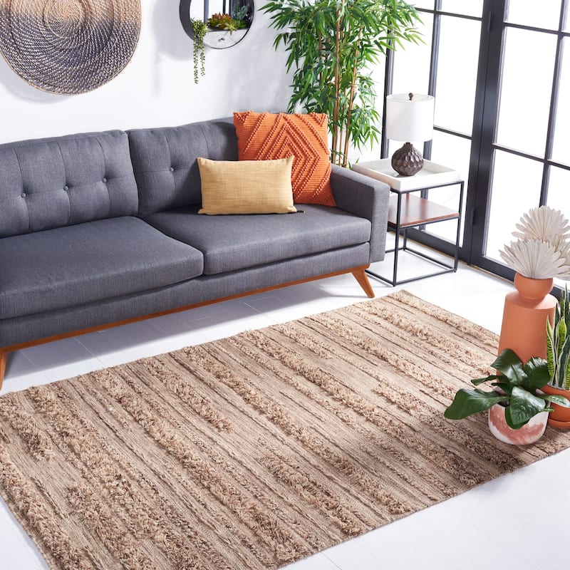 SAFAVIEH Handmade Vermont Kami Wool Rug - 4' x 6' - Brown/Beige