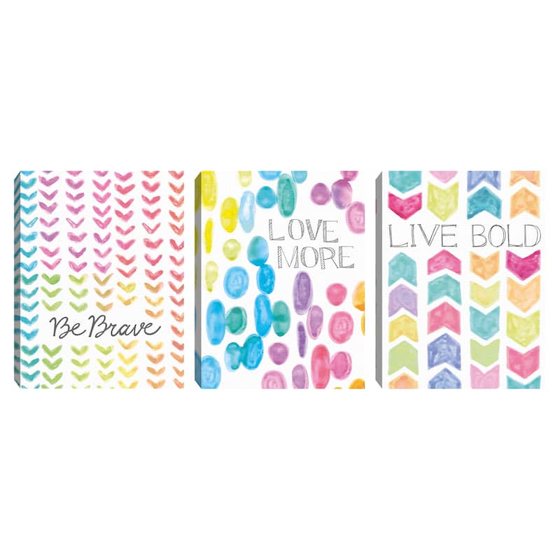 Vibrant Live Bold, Be Brave & Love More by Lottie Fontaine Canvas Art Prints