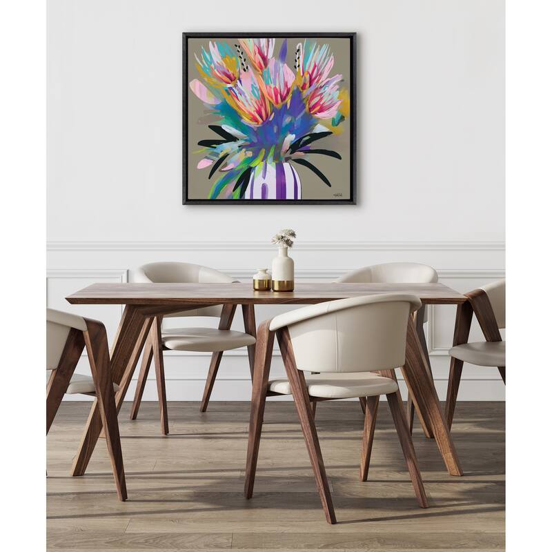 Kate and Laurel Sylvie Bright Flowers Frame Canvas by Inkheart Designs