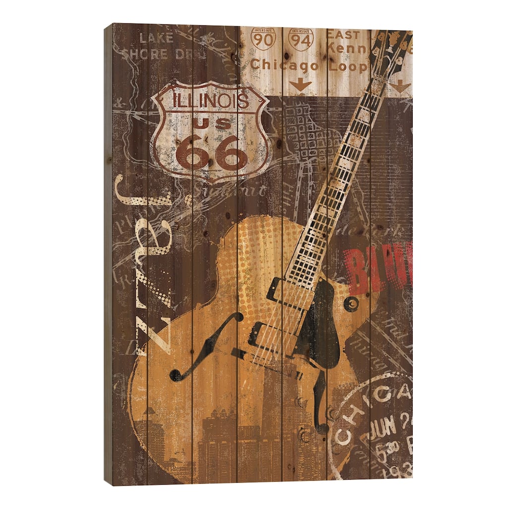 Chi-Town Print On Wood by Keith Mallett - Multi-Color