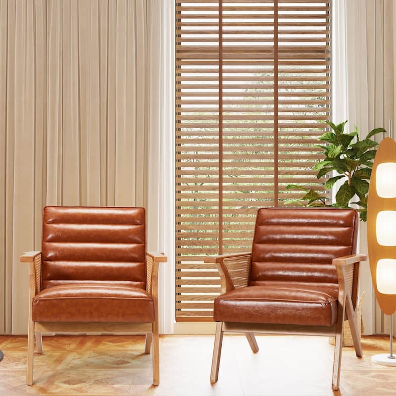 EROMMY Accent Chair, Mid Century Modern Sitting Chair with Solid Wood Frame, Armchair for Living Room Lounge Balcony