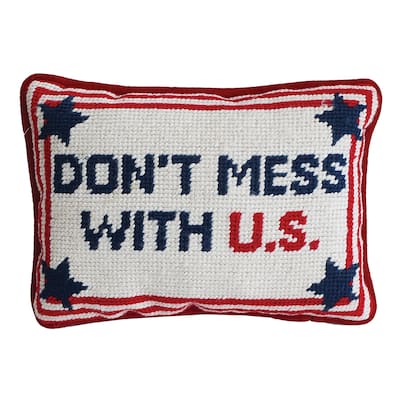 6.5" x 9" With U S July 4th Needlepoint Petite Throw Pillow