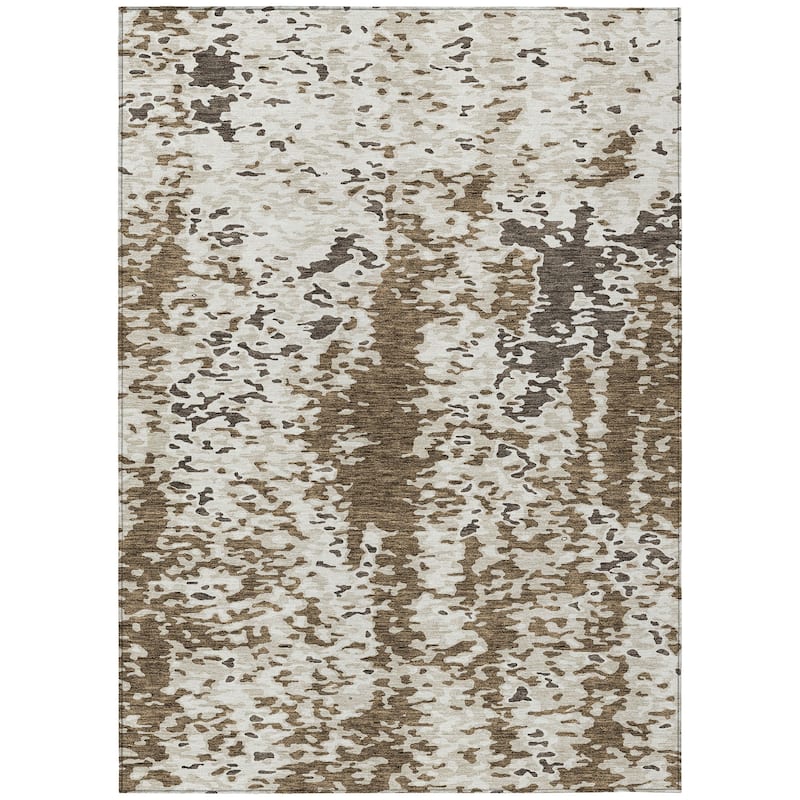 Machine Washable Indoor/ Outdoor Abstract Chantille Rug