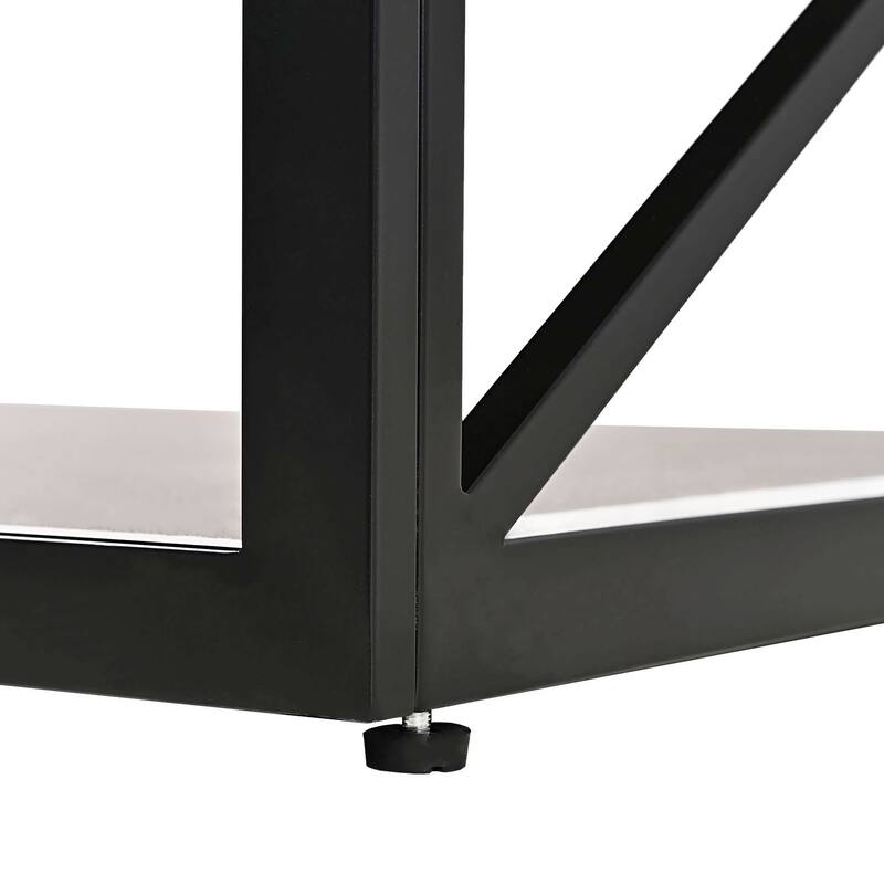 Modern coffee table, Tempered Glass&Natural Wood MDF Top,Industrial Style coffee table