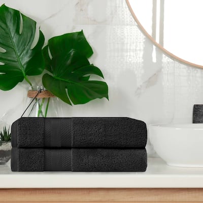 Superior Turkish Cotton Solid Heavyweight Bath Towel Set of 2