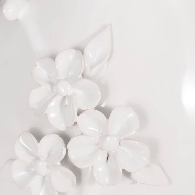 Sagebrook Home Cream Ceramic 25-inch Floral Applique Table Lamp Elegance - 16" x 16" x 25"