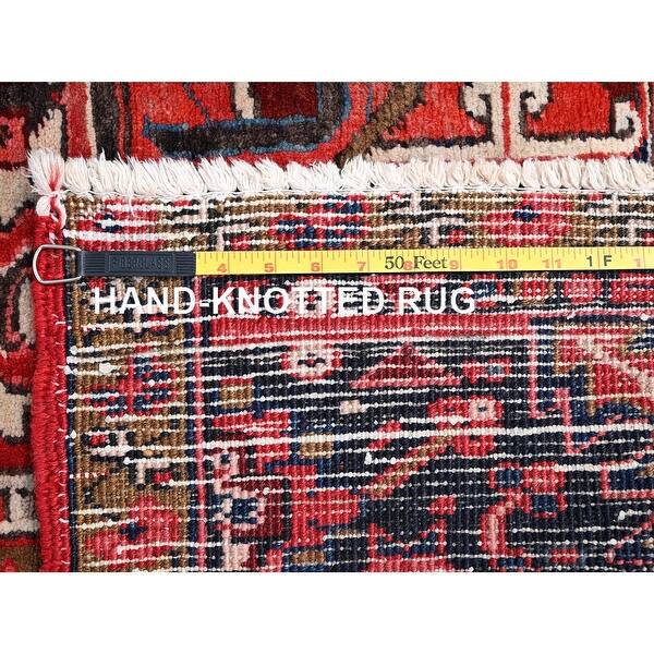 Shahbanu Rugs Lychee Red Soft Wool Hand Knotted Vintage Persian Large ...