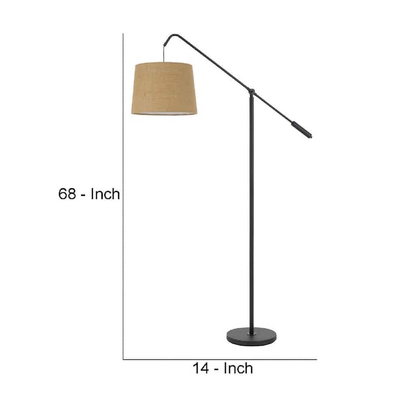68 Inch Adjustable Arc Arm Metal Floor Lamp - 19 L X 14 W X 68 H Inches