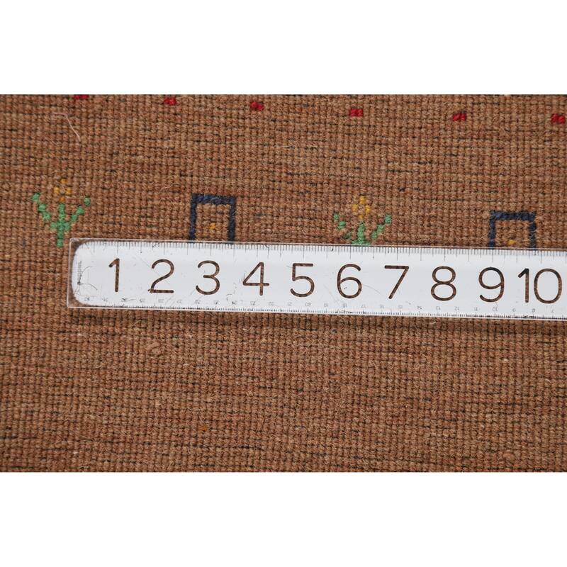 Hand Knotted Oriental 100% Wool Carpet Tribal Animal Pictorial Brown Gabbeh Area Rug - 5' 10'' X 4' 0''