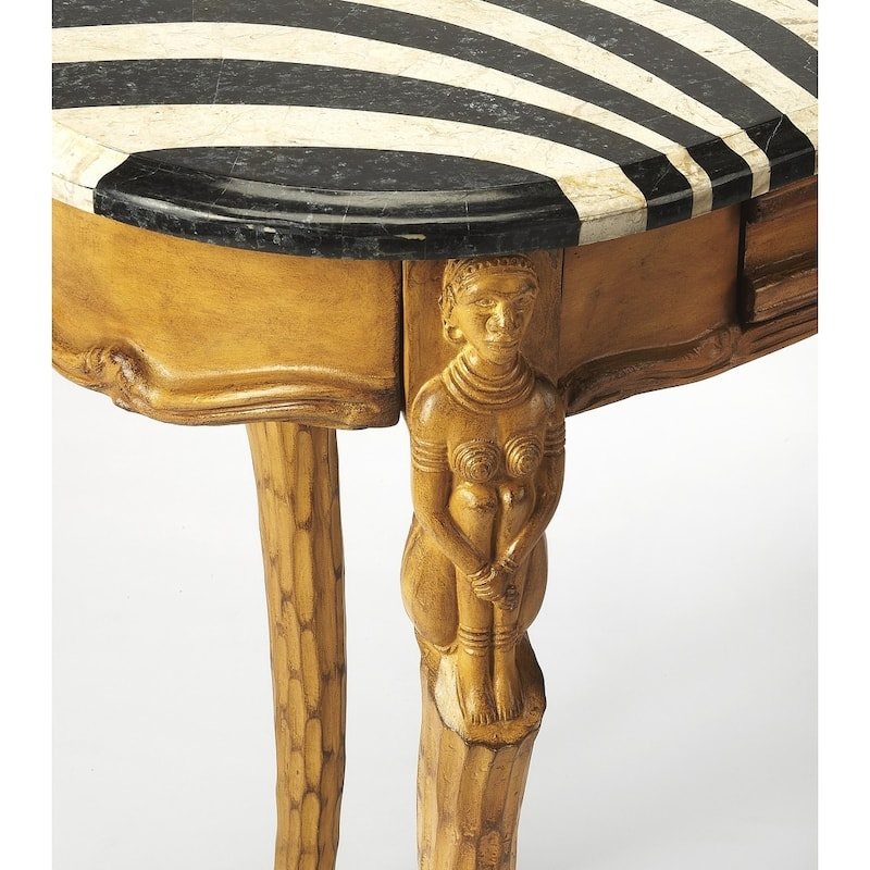 HomeRoots 48" Black and White and Brown Kidney Writing Desk