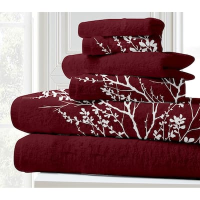 SL SPIRIT LINEN HOME EST. 1988 6pc Foliage Cotton Bath Towel Set
