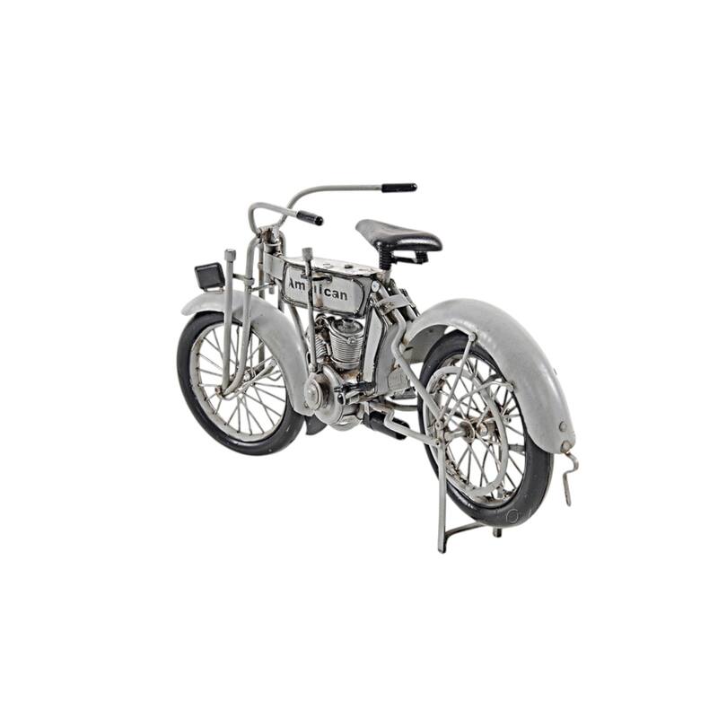 HomeRoots 6" White Metal Hand Painted Model Motorcycle Tabletop Sculpture - 12' X '6' X '3.5