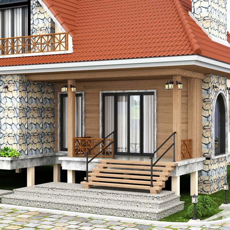Iron Stair Rail Steps Suitable for Garden Porch and Home Applications