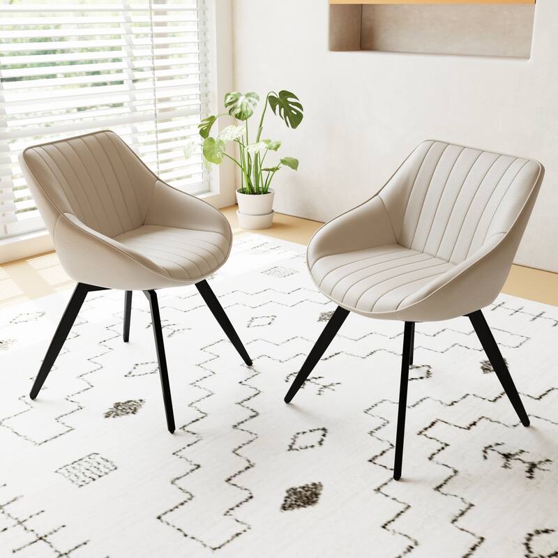 Set Of 2 Dining Chairs With Metal Legs