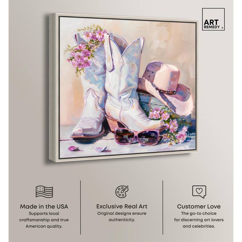 Spring Pink Cowboy Necessities Canvas by Art Remedy