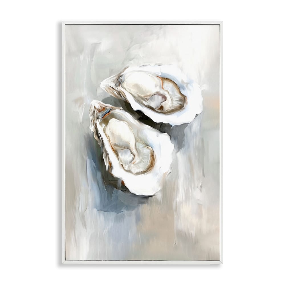 Stupell Two Oysters Seashell Mirage Framed Giclee Art Design By Ramona Murdock