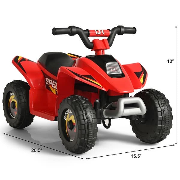 dimension image slide 2 of 4, Costway 6V Kids Electric Quad ATV 4 Wheels Ride on Toy Toddlers