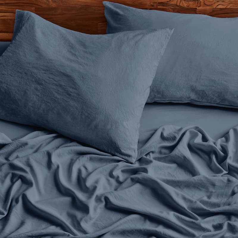 Bare Home Washed Microfiber Deep Pocket Sheet Set