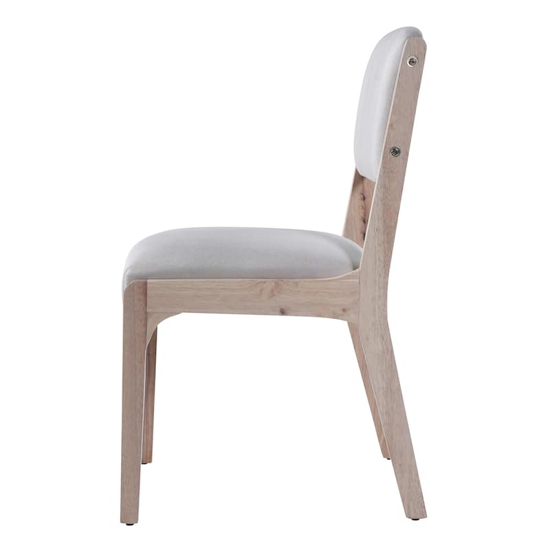 Wooden Dining Chairs Set of 2, Modern Fabric Upholstered Kitchen Side Chairs, Farmhouse Dining Room Accent Chair