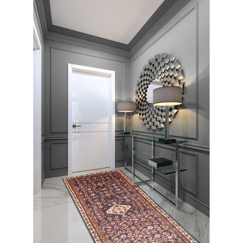 ECARPETGALLERY Hand-knotted Andelz Dark Navy Wool Rug - 3'3 x 9'9