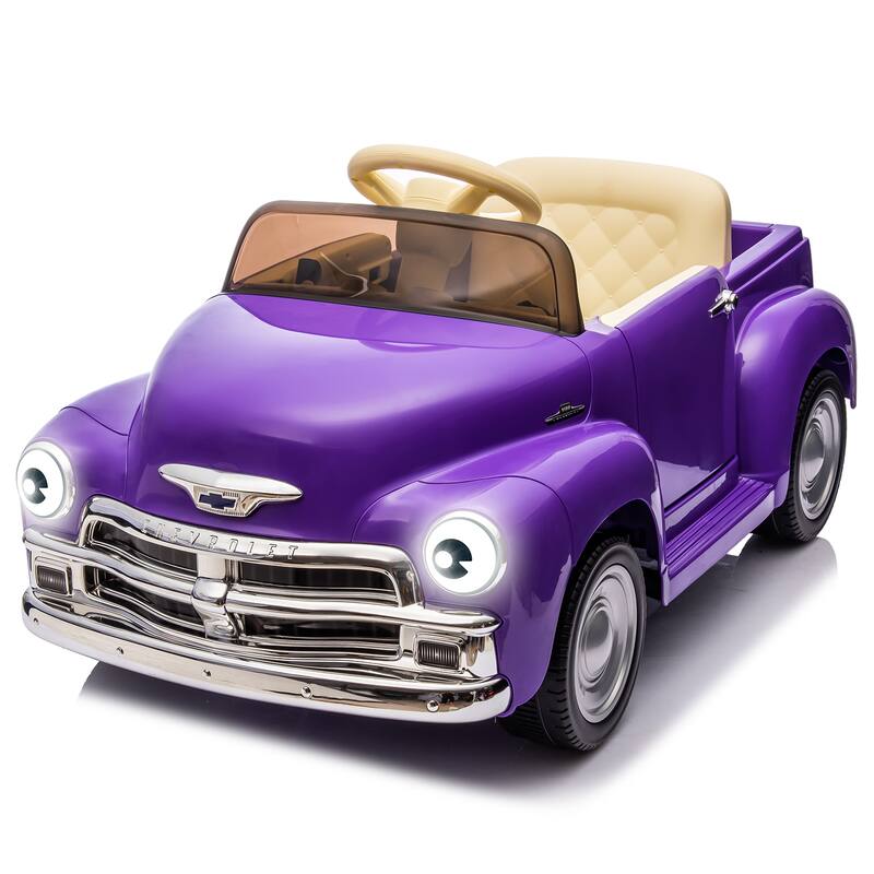 12V Electric Ride on Car with LCD Show and Parent Remote - Purple