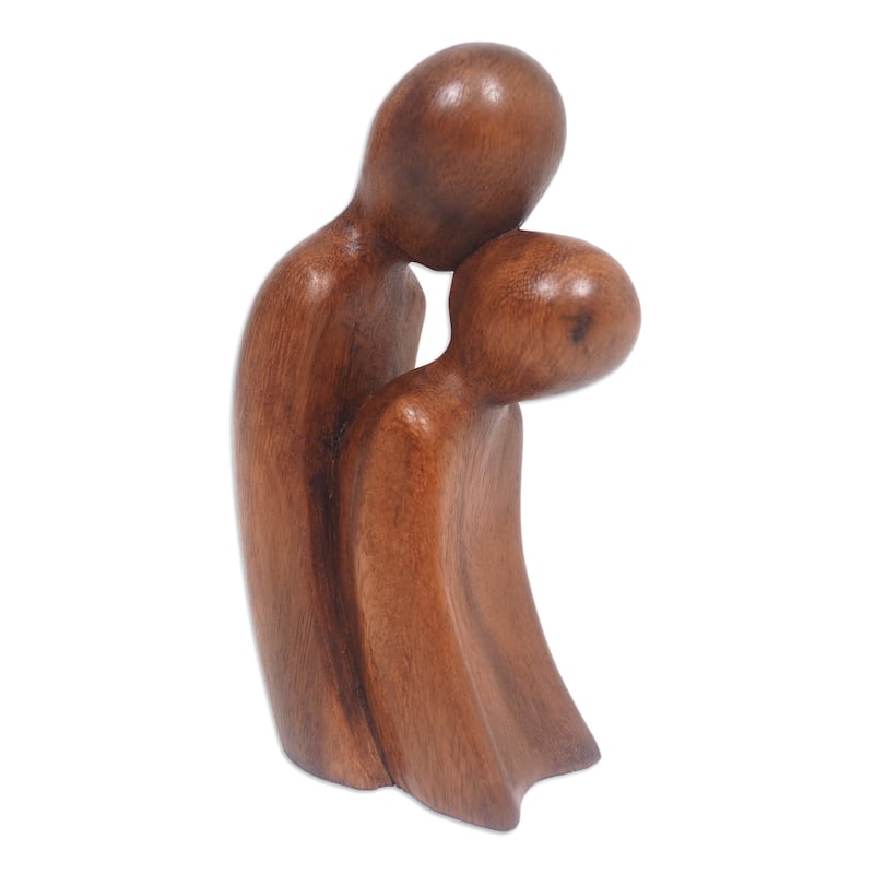 Novica Handmade A Parents Affection Wood Sculpture