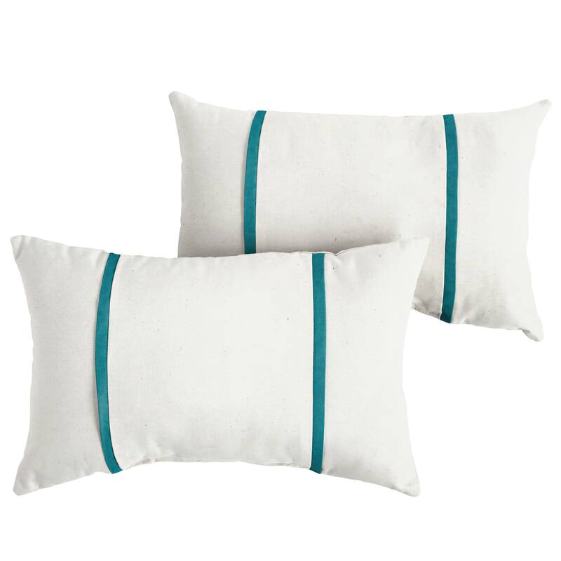 Sorra Home Sunbrella Outdoor Double Petite Flange Pillow Set of 2