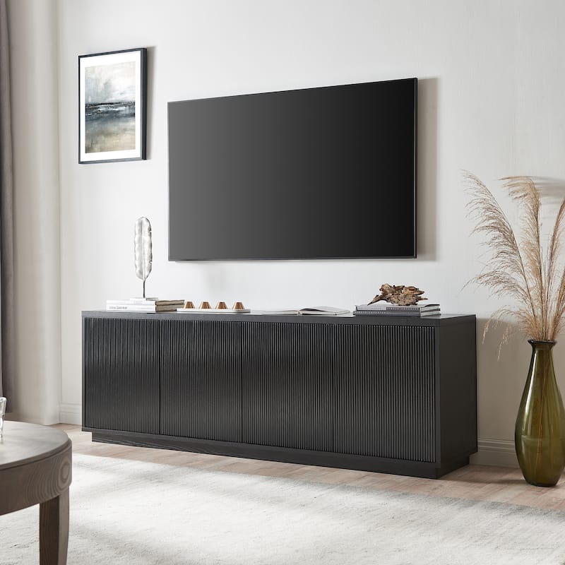 Hanson Rectangular TV Stand for TV's up to 75" - Black Grain