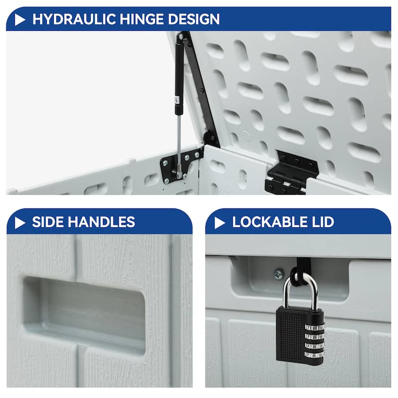 90 Gallons Water Resistant Resin Lockable Deck Box