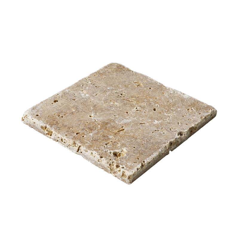 Tuscany Brown Travertine 6" x 6" Tumbled Tile
