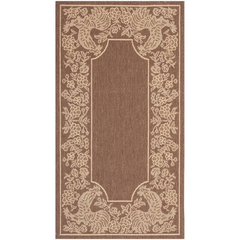 SAFAVIEH Courtyard Terry Indoor/ Outdoor Waterproof Patio Backyard Rug - 2' x 3'7" - Chocolate/Natural