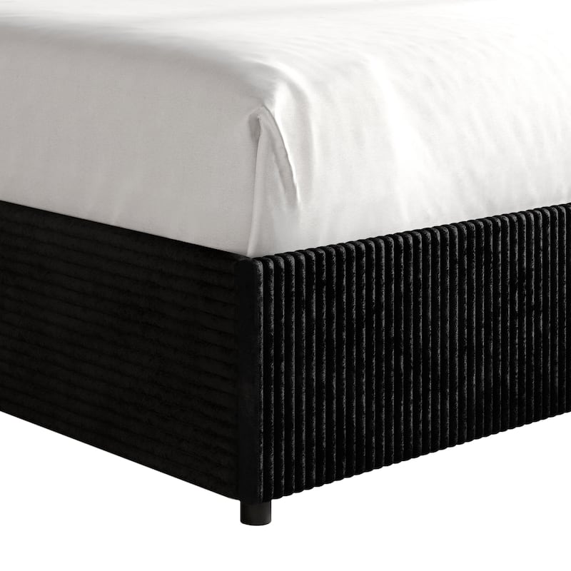 CraftPorch Luxury Wingback Platform Lift Up Storage Bed