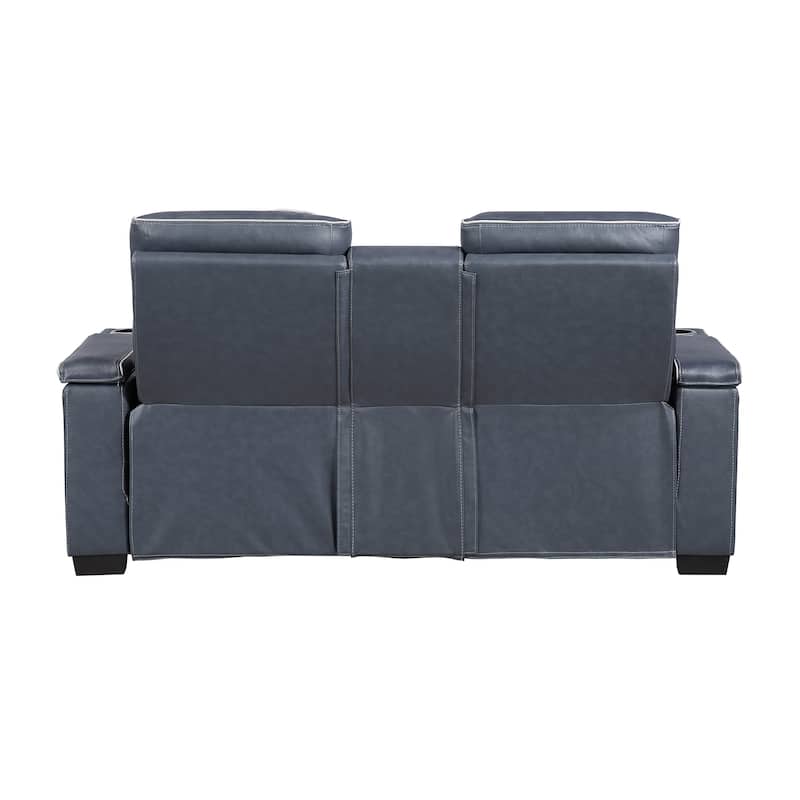 Arbor 73" Leather Power Double Reclining Loveseat with Center Console