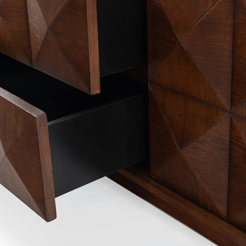 SAFAVIEH Couture Patty 4 Door Wood Media Stand - 63"W x 17"D x 19"H