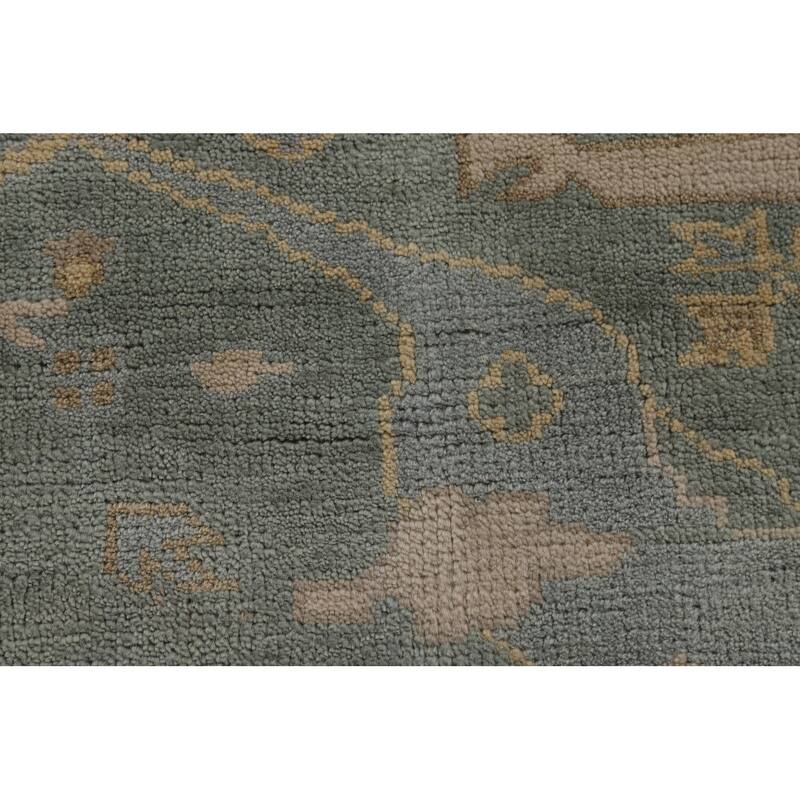 Blue Oushak Indian Area Rug Handmade Wool Carpet - 8'4"x 9'9"