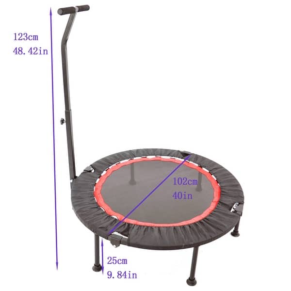 Indoor/Outdoor 40 Inch Mini Exercise Trampoline with Safety Pad