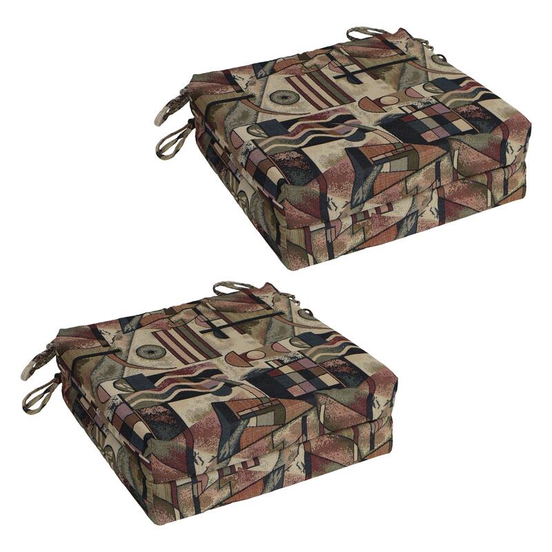 20-inch by 19-inch Tapestry Chair Cushion (Multiple Patterns, Set of 1,2, or 4) - 20 x 19 - Picasso - Set of 4