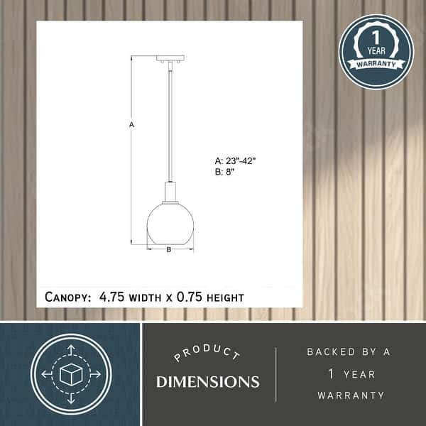 Vaxcel Lighting P0406 Marshall 8" Wide Mini Pendant with Clear Glass