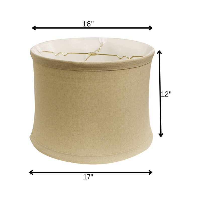 Drum No Hug with 1" Trim Softback Lampshade with Washer Fitter, Dune