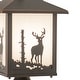 preview thumbnail 7 of 7, Bryce 1L Bronze Rustic Outdoor Deer Tree Post Light White Glass - 8-in W x 14-in H x 8-in D