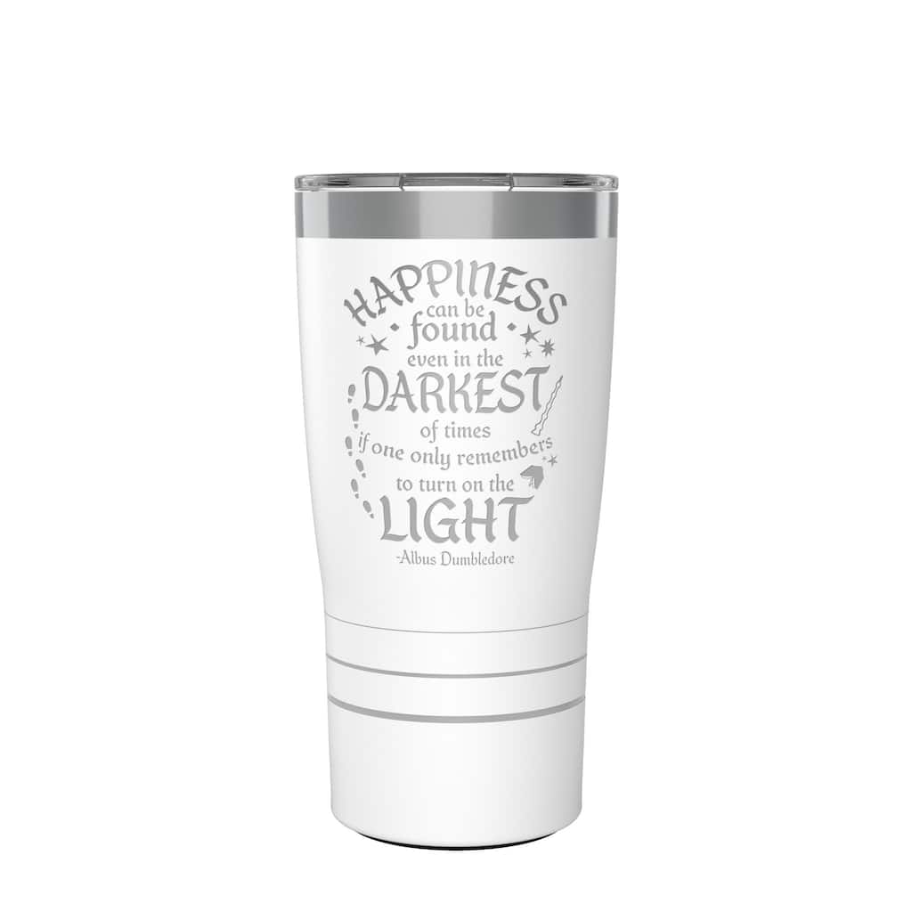 Tervis Traveler Harry Potter Happiness Quote Engraved Triple Walled Insulated Travel Tumbler, Glacier White