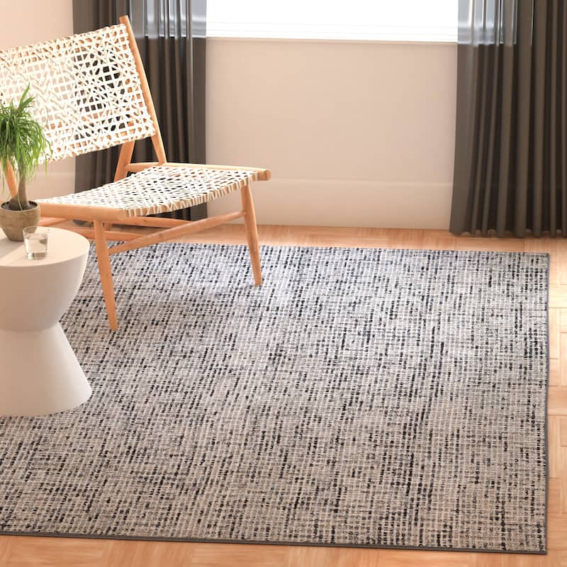 SAFAVIEH Handmade Abstract Lottie Modern Wool Rug - 3' x 5' - Dark Grey/Ivory - Rectangle