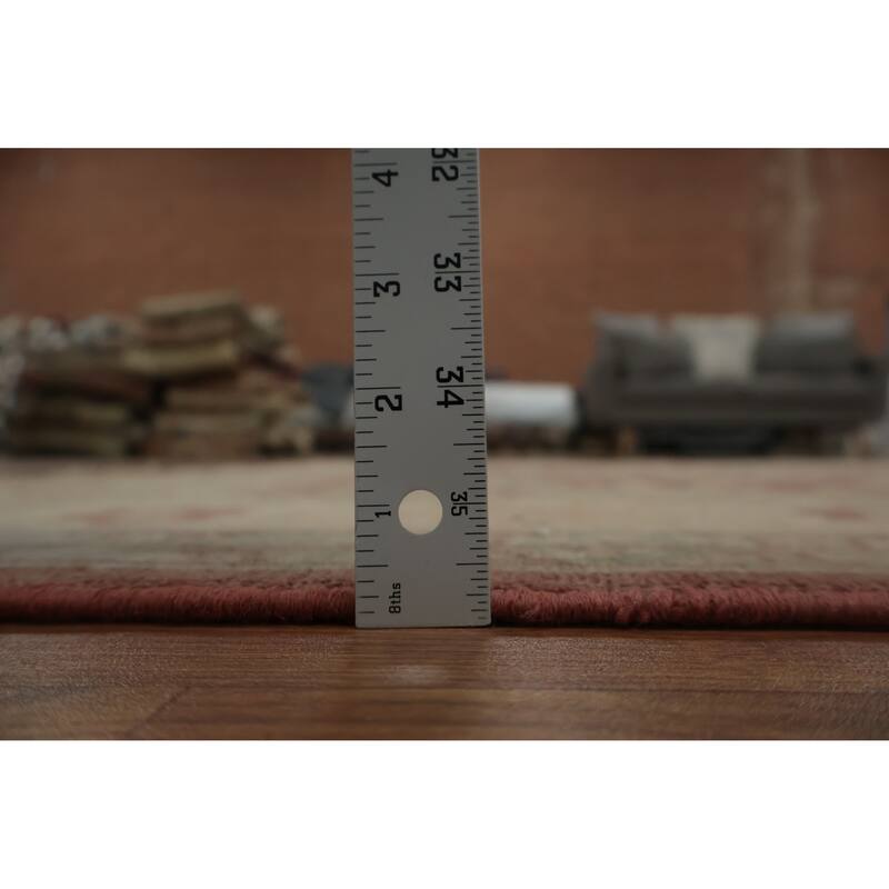 Hand Knotted Oriental 100% Wool Carpet Traditional All-Over Oranges & Rust Ziegler Area Rug - 9' 7'' X 6' 10''