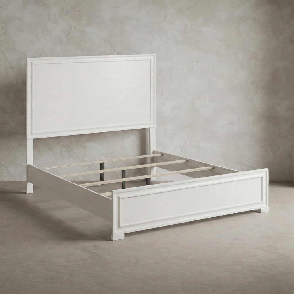 Furniture of America Watella Modern White Solid Wood Panel Bed