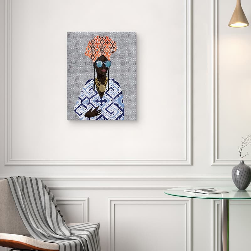 Dots Queen on Gray by Nikki Chu Canvas Art Print