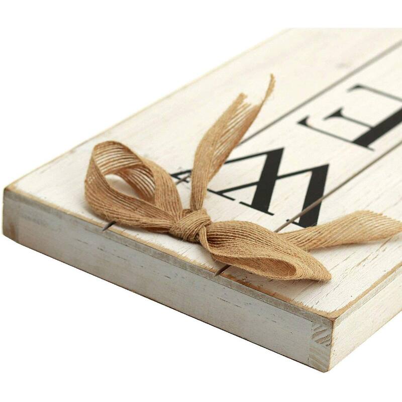 Vertical Wooden Welcome Sign Plaque with Wreath for Front Door