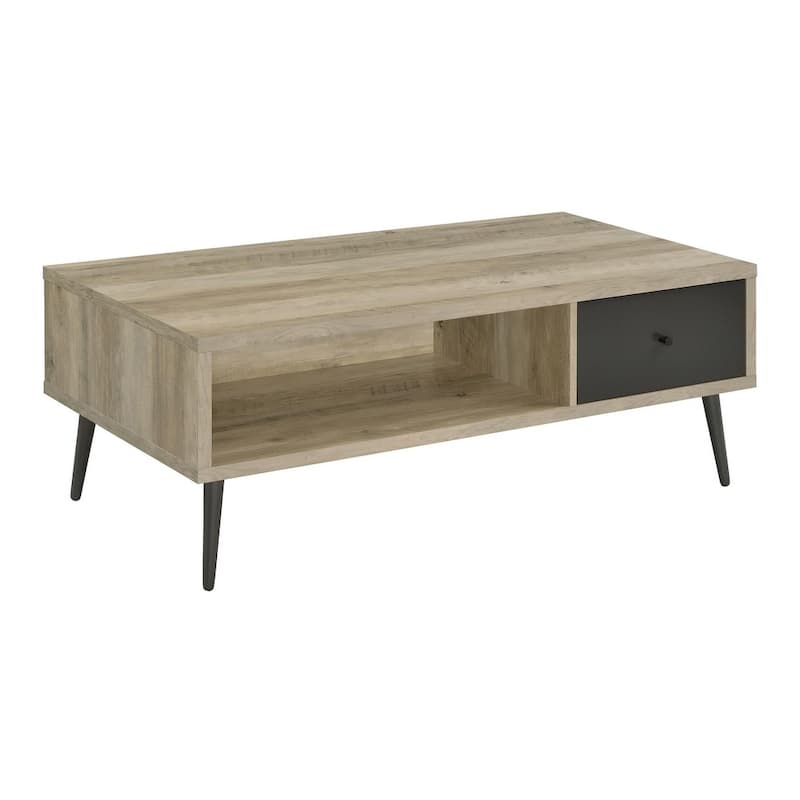 Devora Antique Pine Coffee Table With Storage Shelf