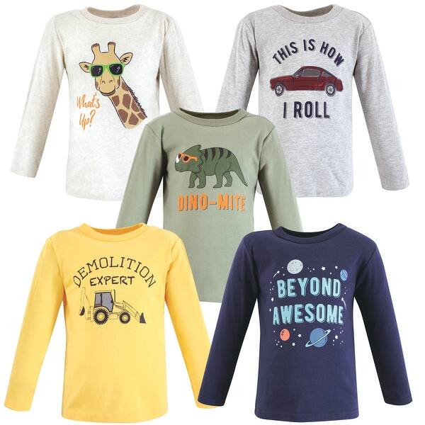 slide 1 of 1, Hudson Baby Toddler Boy Long Sleeve T-Shirts, Beyond Awesome 2T - Beyond Awesome